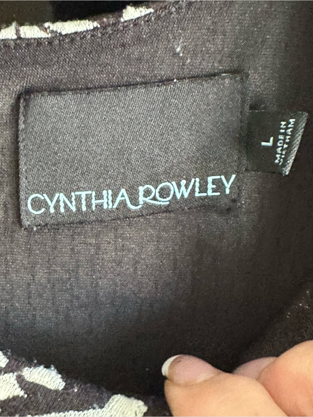Cynthia Rowley Black & White Geometric Fit-and-Flare Dress. Size Large - Picture 11 of 11